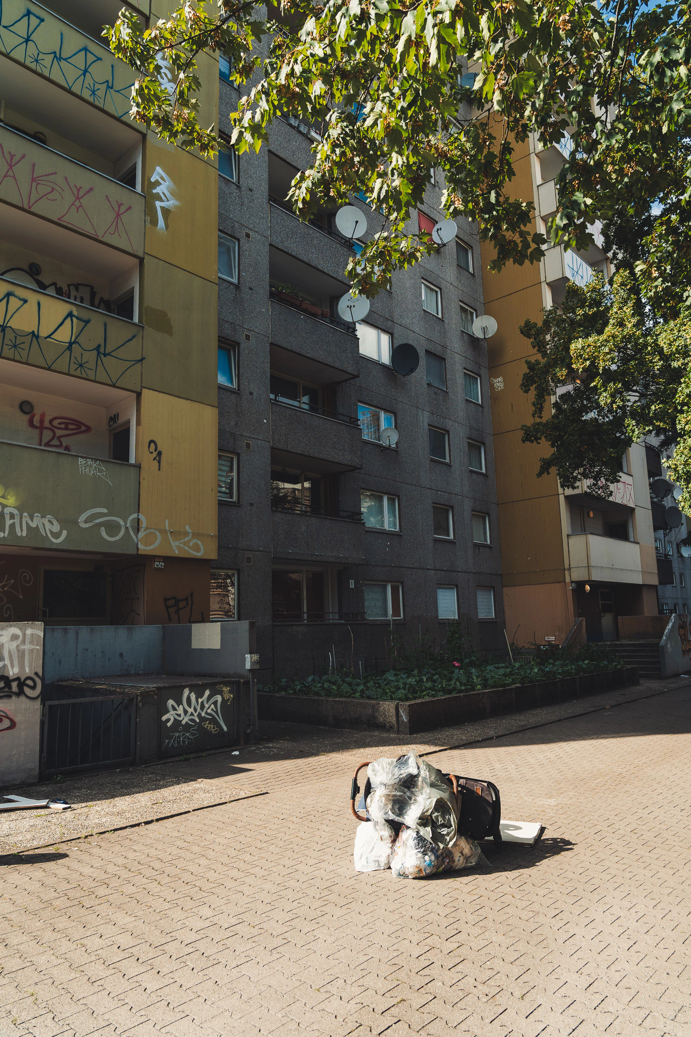 Housing estate facade in Kreuzberg